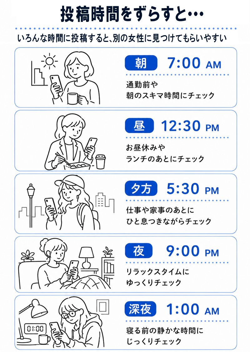 投稿時間をずらすと…