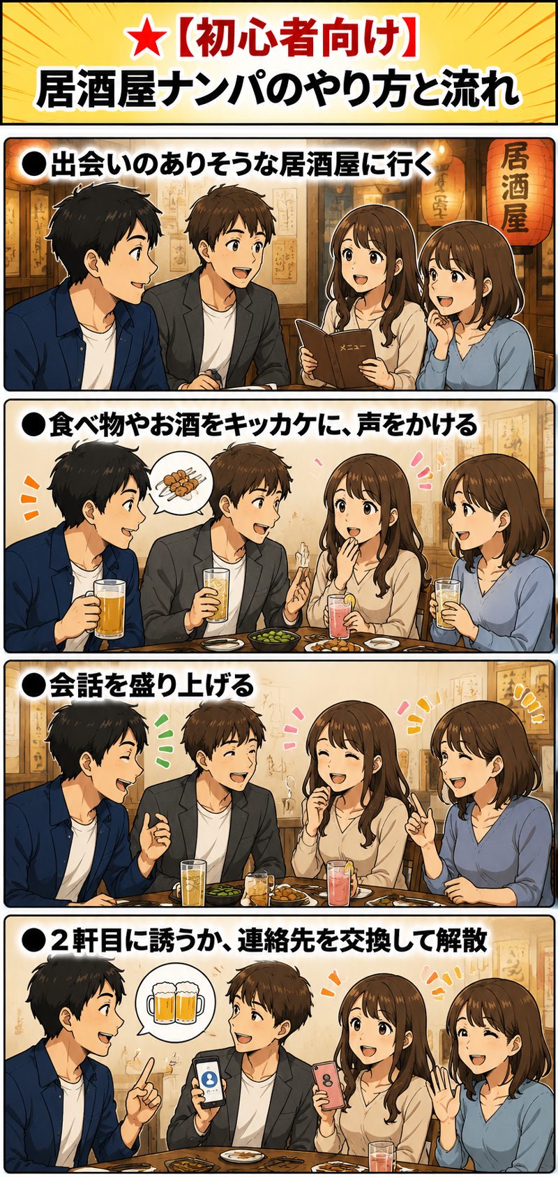 居酒屋ナンパのやり方と流れ