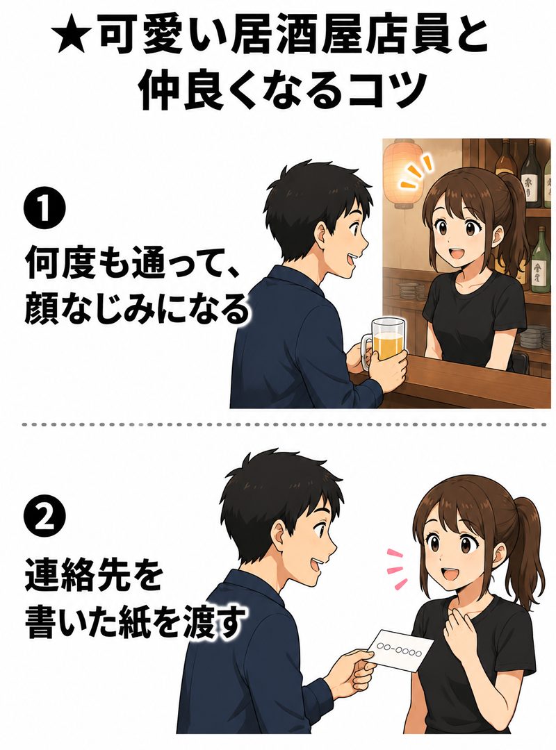 可愛い居酒屋店員と仲良くなるコツ