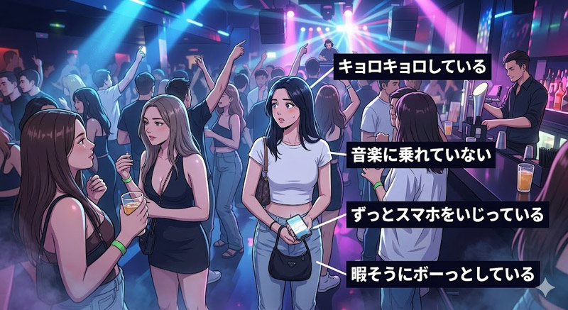 クラブ慣れしてない子の特徴