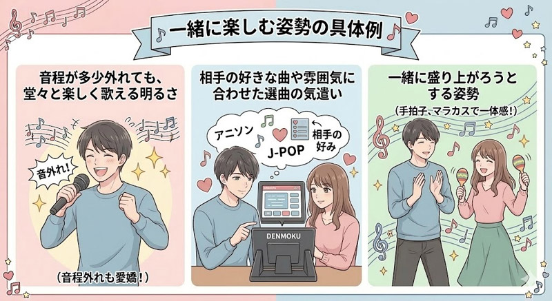 一緒に楽しむ姿勢の具体例